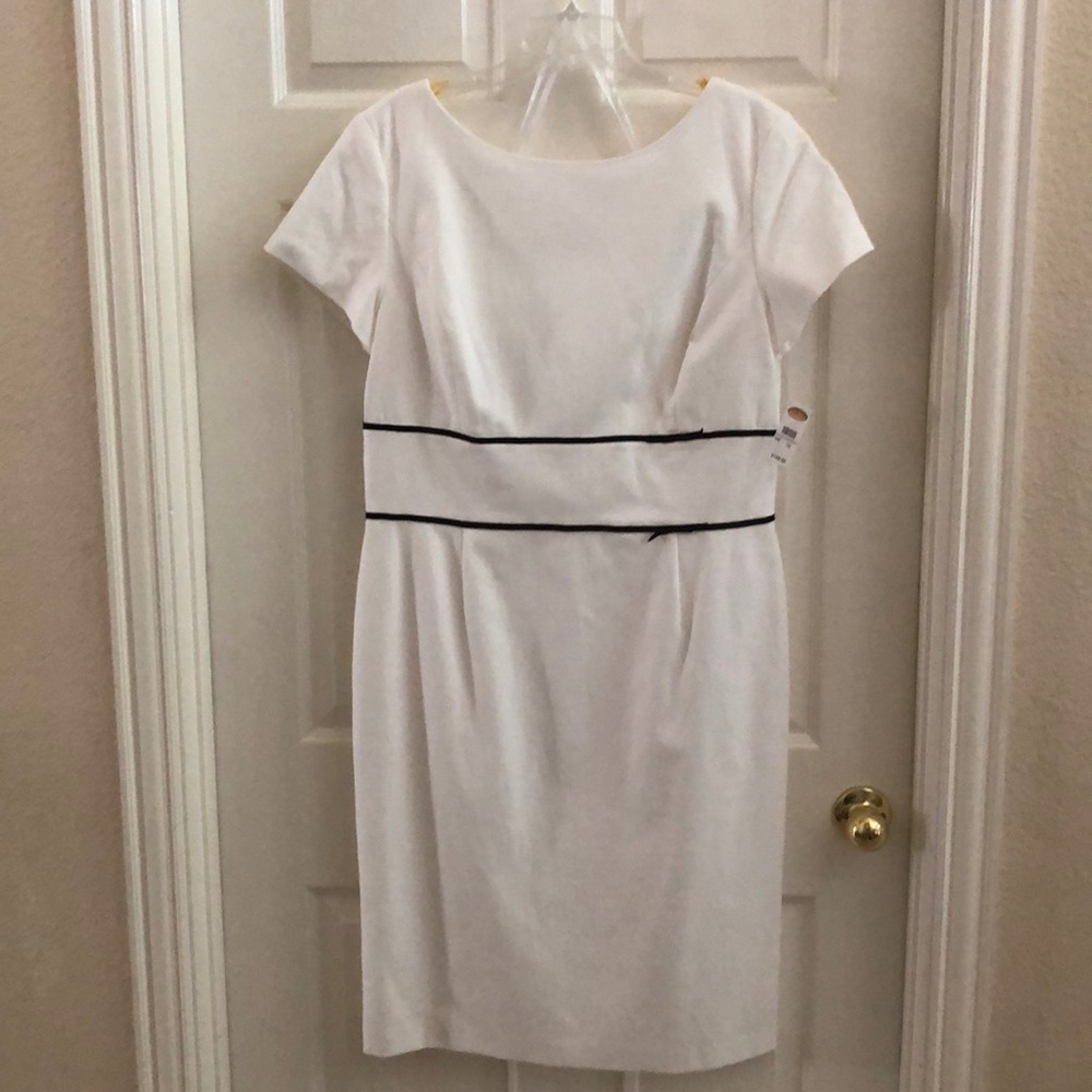 Talbots White with Black Summer Dress. Size 16